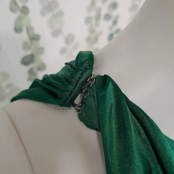 IEENA MAC Duggal One-Shoulder Draped Satin Gown Size 8 - Picture 5 of 13